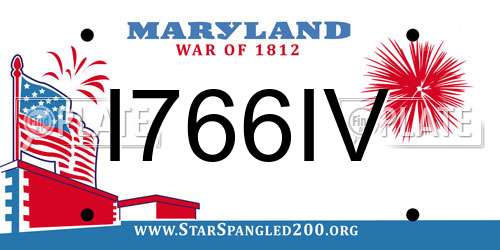 I766IV Maryland License Plate