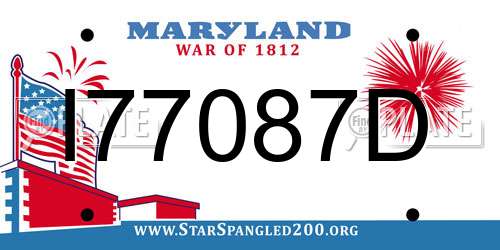 I77087D Maryland License Plate