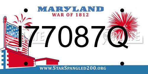 I77087Q Maryland License Plate