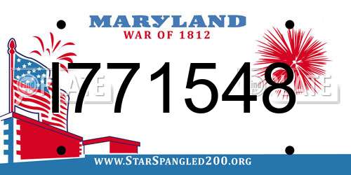 I771548 Maryland License Plate