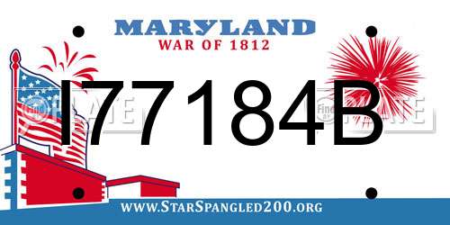 I77184B Maryland License Plate