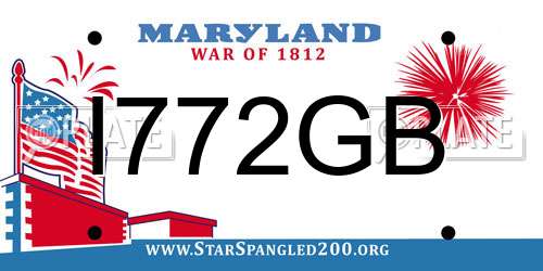I772GB Maryland License Plate