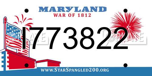 I773822 Maryland License Plate