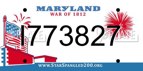 I773827 Maryland License Plate