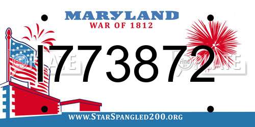 I773872 Maryland License Plate