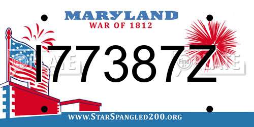 I77387Z Maryland License Plate