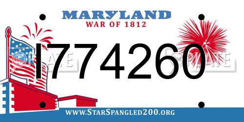 I774260 Maryland License Plate