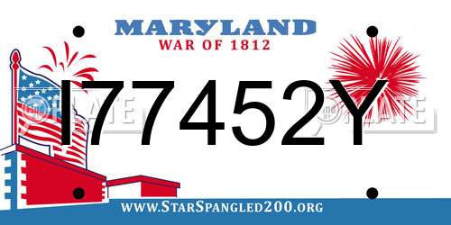 I77452Y Maryland License Plate