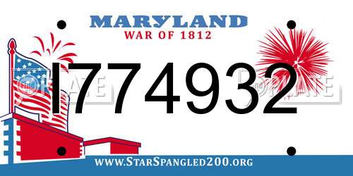 I774932 Maryland License Plate