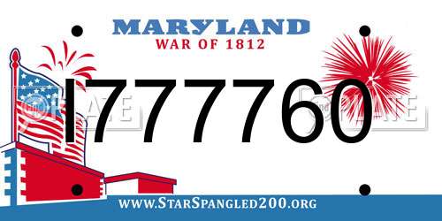I777760 Maryland License Plate