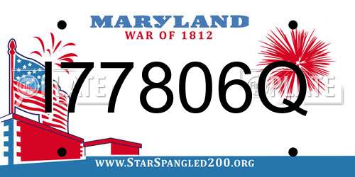 I77806Q Maryland License Plate