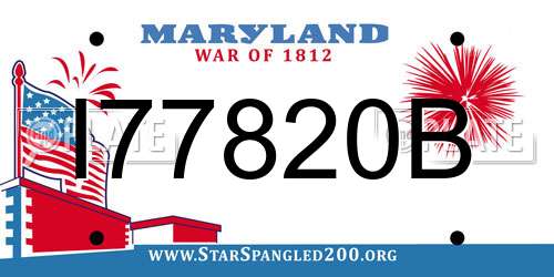 I77820B Maryland License Plate