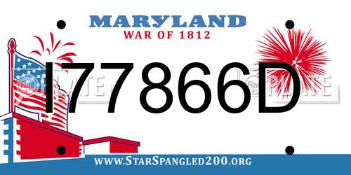 I77866D Maryland License Plate
