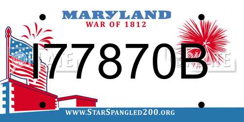 I77870B Maryland License Plate