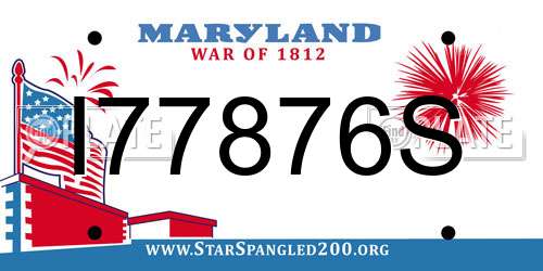 I77876S Maryland License Plate