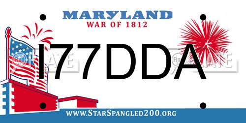 I77DDA Maryland License Plate
