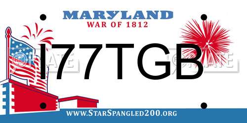 I77TGB Maryland License Plate