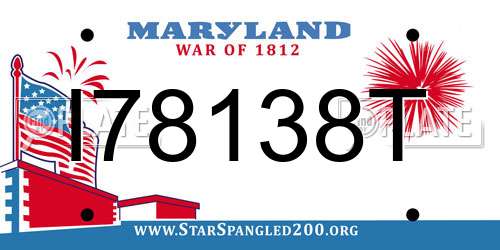 I78138T Maryland License Plate