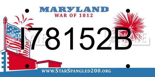 I78152B Maryland License Plate