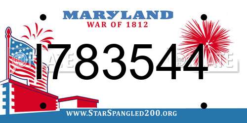 I783544 Maryland License Plate