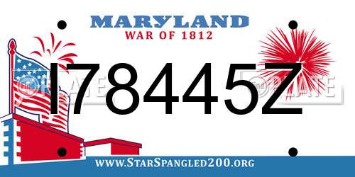 I78445Z Maryland License Plate