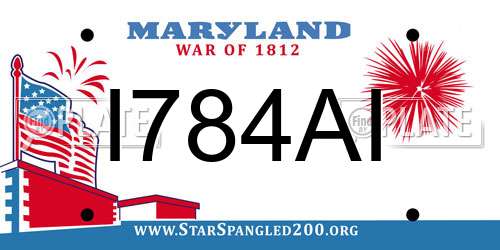 I784AI Maryland License Plate