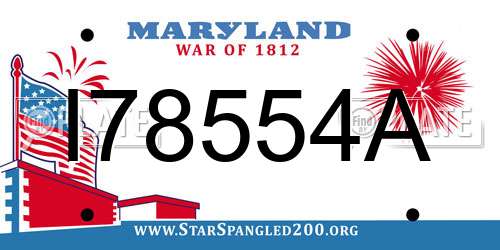 I78554A Maryland License Plate