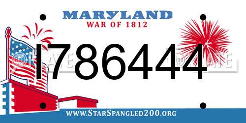 I786444 Maryland License Plate