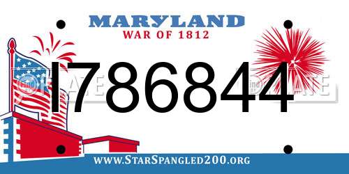 I786844 Maryland License Plate