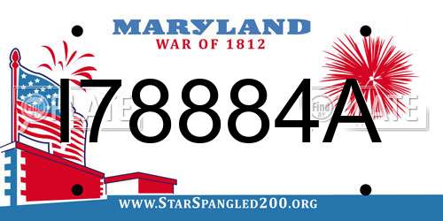 I78884A Maryland License Plate