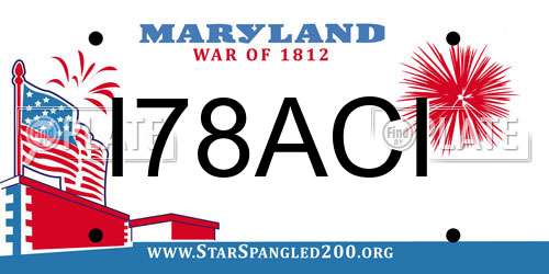 I78ACI Maryland License Plate