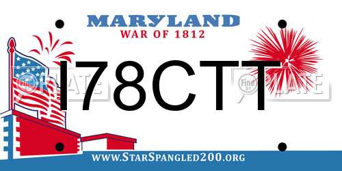 I78CTT Maryland License Plate