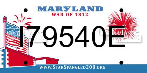 I79540E Maryland License Plate