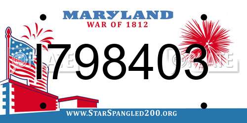 I798403 Maryland License Plate