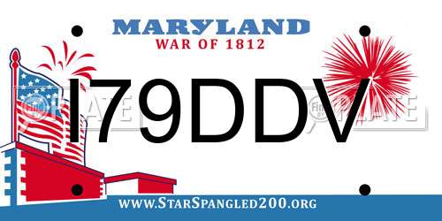 I79DDV Maryland License Plate
