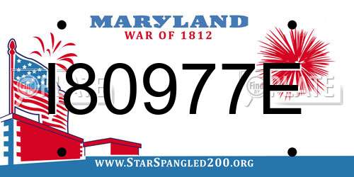 I80977E Maryland License Plate