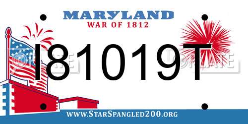 I81019T Maryland License Plate
