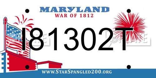 I81302T Maryland License Plate