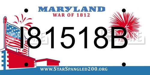 I81518B Maryland License Plate