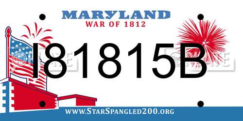 I81815B Maryland License Plate