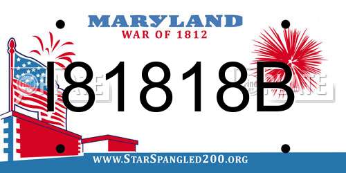 I81818B Maryland License Plate