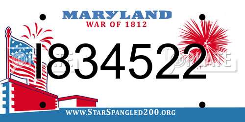 I834522 Maryland License Plate