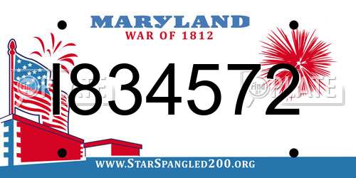 I834572 Maryland License Plate