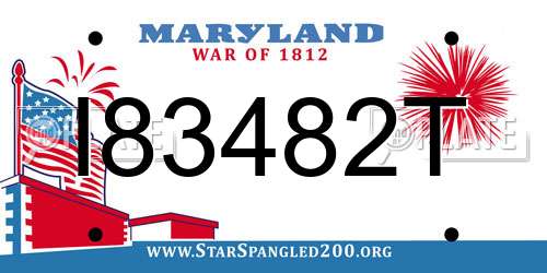 I83482T Maryland License Plate