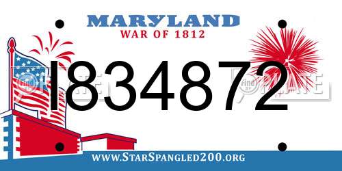 I834872 Maryland License Plate
