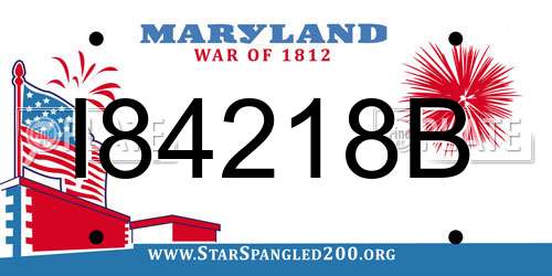 I84218B Maryland License Plate
