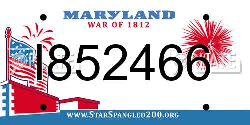 I852466 Maryland License Plate