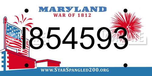 I854593 Maryland License Plate