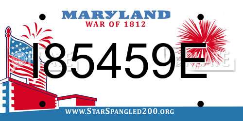 I85459E Maryland License Plate