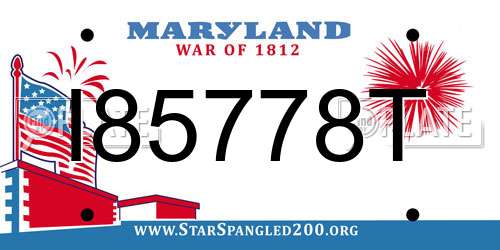 I85778T Maryland License Plate